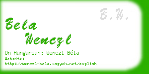 bela wenczl business card